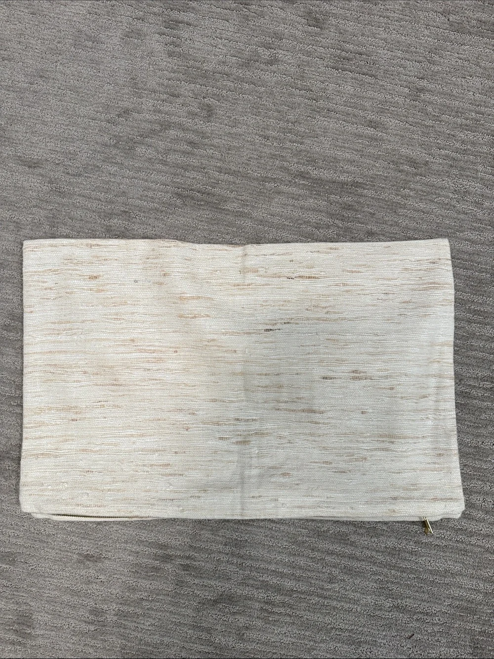 RH Seta Raw Silk Marled Pillow Cover in Natural 13”x21” Lumbar